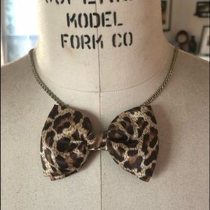 Aldo Leopard Bow Tie Necklace